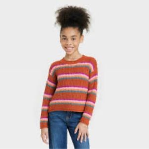 Girls’ Pullover Striped Sweater